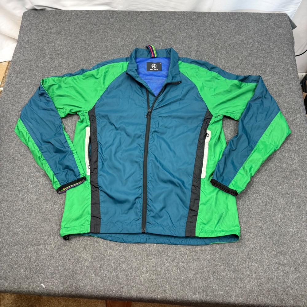 Paul Smith PS Mens Windbreaker Jacket Colorblock Full Zip Mesh Lined M